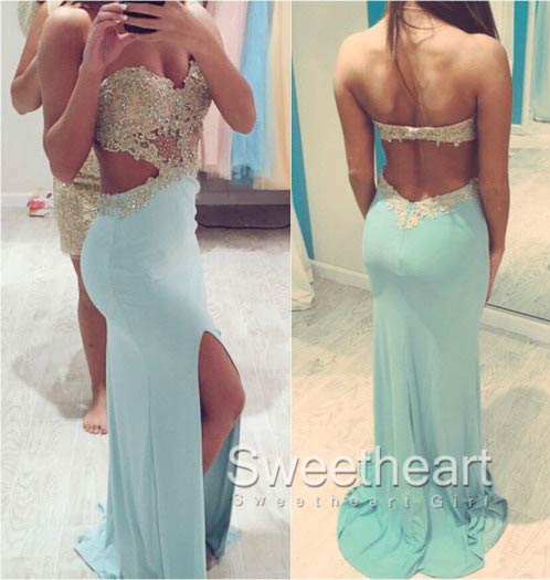 Sparkly Mint Long Dress for Prom