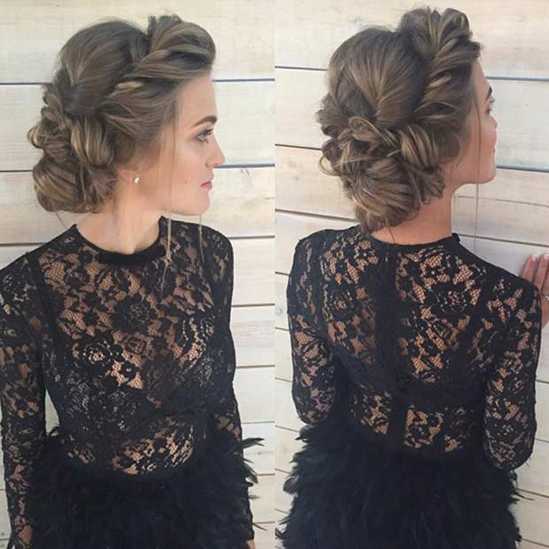 Romantic Twisted Updo for Prom