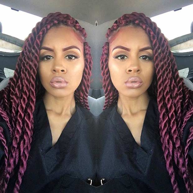 Burgundy Crochet Rope Twists