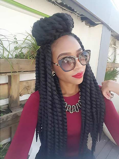 Crochet Twists Half Up Half Down Bun