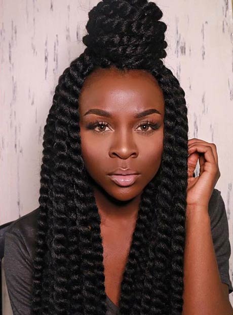 Crochet Twists Bun Half Updo