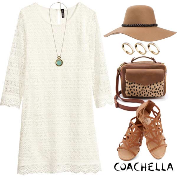 Tenue de robe en dentelle blanche Coachella