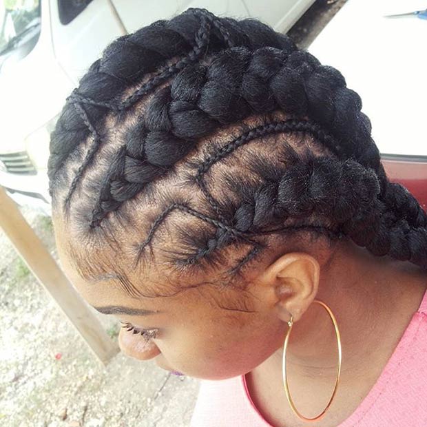 Style de grandes cornrows