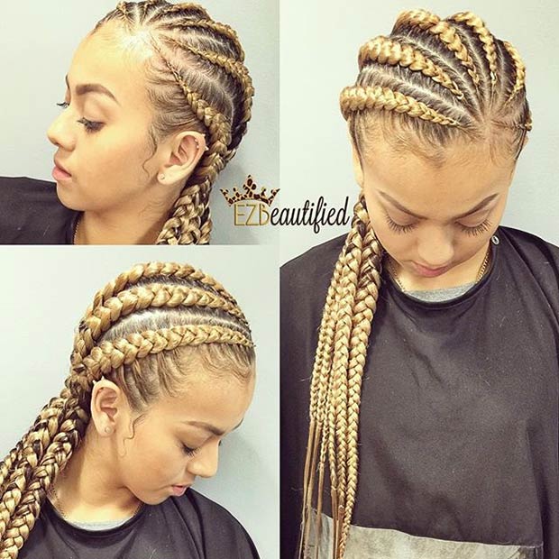 Style de cornrow blonde