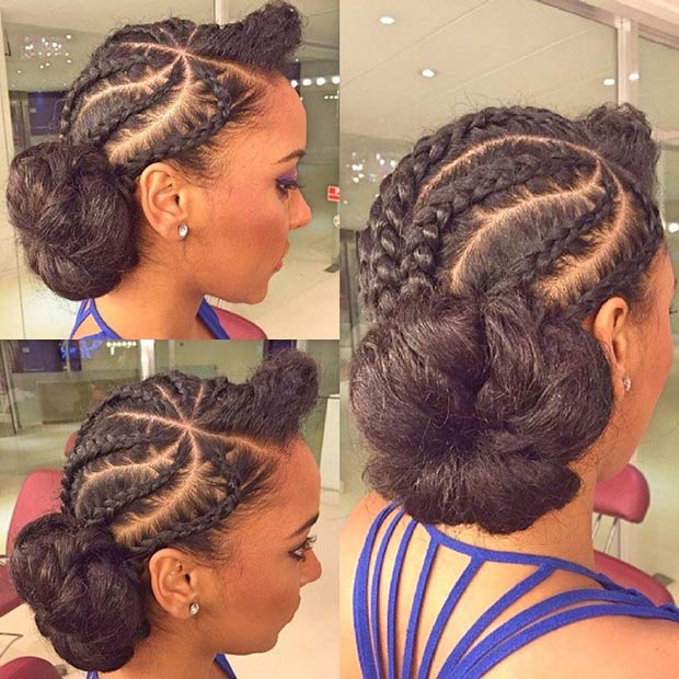 Κομψά Cornrows Updo