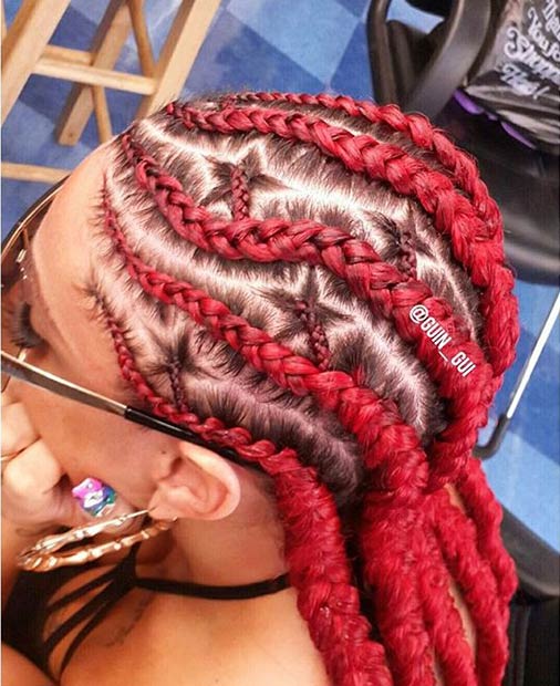 Coiffure Unique Cornrow Stars