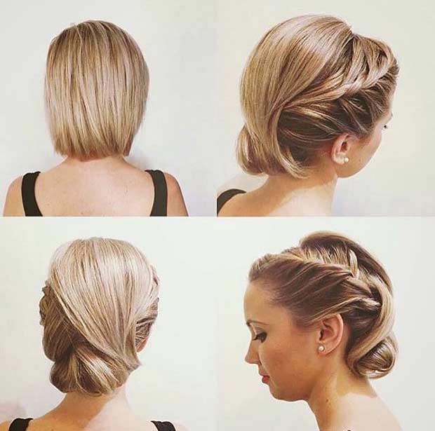 Γάμος Updo για Bob Hair