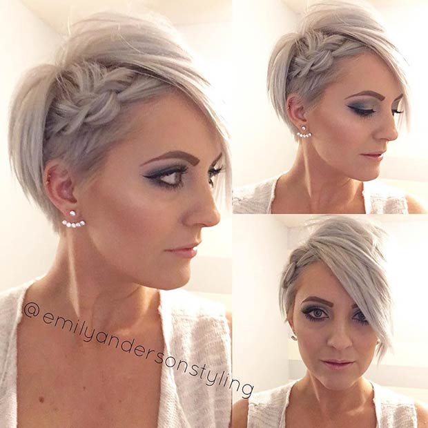 Coiffure tresse de mariage pour cheveux courts