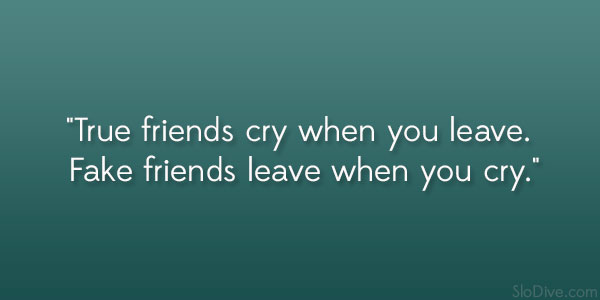 Οι αληθινοί φίλοι κλαίνε