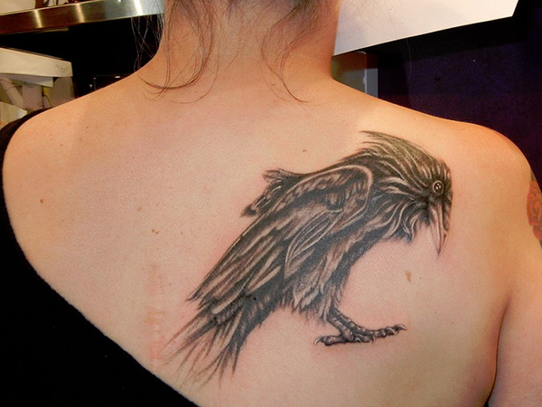 Tatouage Corbeau Noir