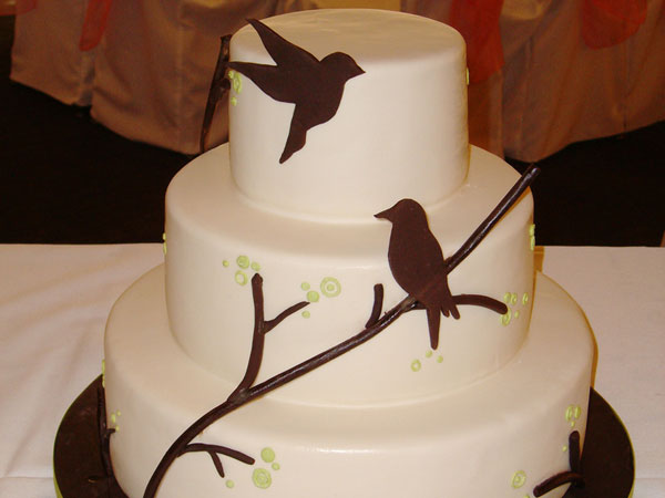 Γαμήλια τούρτα σιλουέτα πουλιών