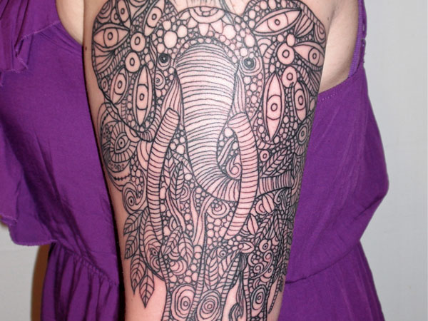 Tatouage Complexe Éléphant