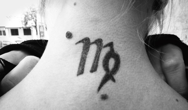 Virgo Neck Tattoo