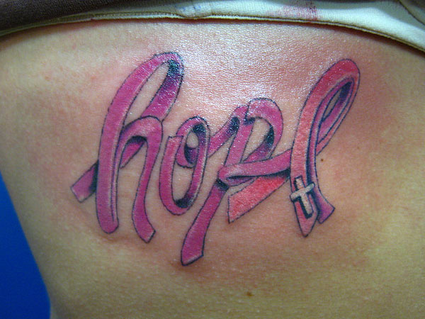 Tatouage de ruban de cancer cool