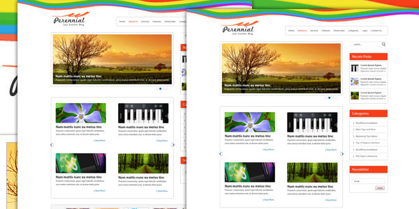 Perennial : modèle de site Web PSD gratuit pour le blog WordPress