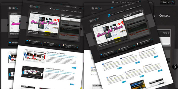 Terrion : Modèle WordPress PSD gratuit