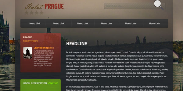 Modèle de site Web d'hôtel Prague