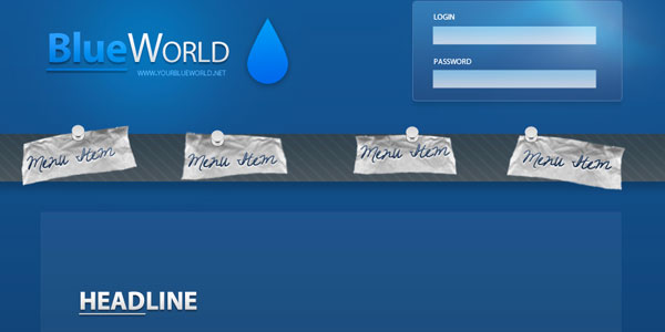 Modèle de site Web BlueWorld PSD