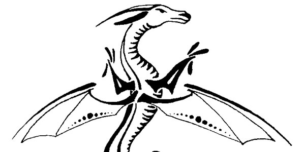 Concept de tatouage de dragon tribal
