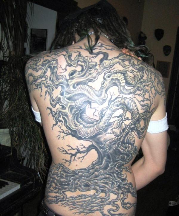 Backpiece de tatouage d'arbre