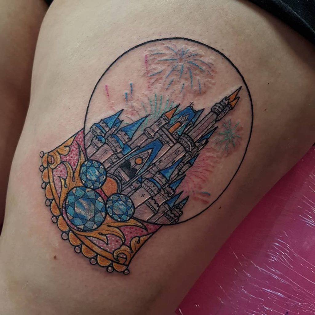 Disney Castle Snow Globe Tatouages ​​​​du Château Disney