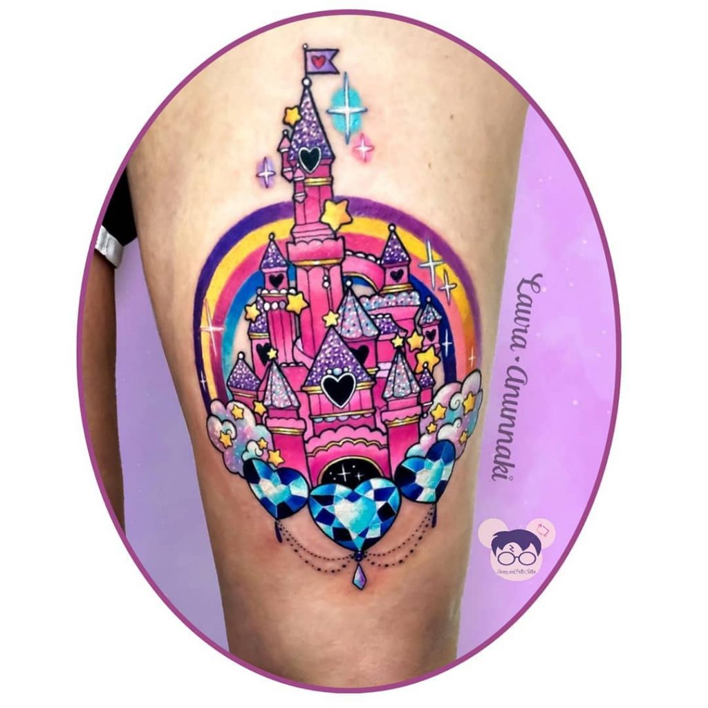 Πολύχρωμα τατουάζ Disney Castle