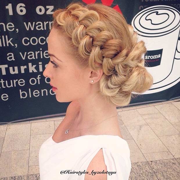 Dutch Braid Updo for Bridesmaids