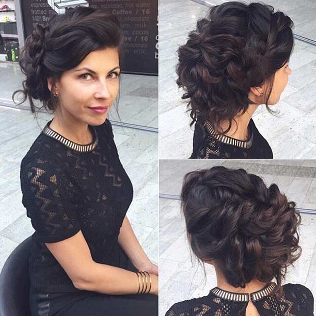 Updo קלוע מתולתל משוחרר