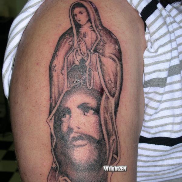 Tatouage de portrait de la Vierge Marie Jésus