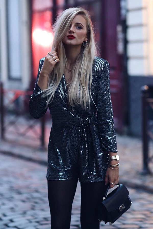 Combishort à sequins NYE ​​Idée de tenue