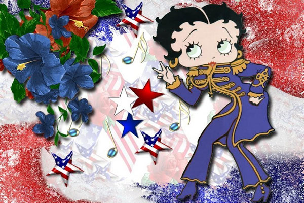 Betty Boop με αστέρι και λουλούδια