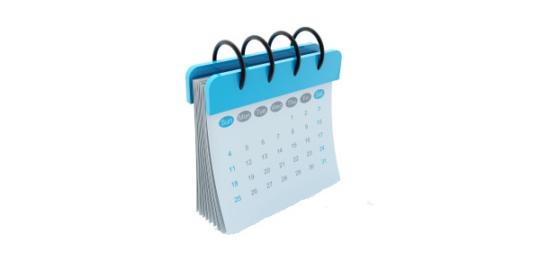 Μπλε σπειροειδές ημερολόγιο εικονίδιο
