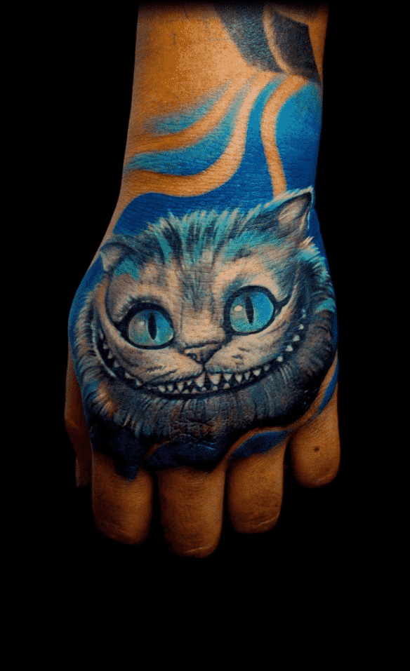 Le chat Chesire Alice au pays des merveilles tatouages