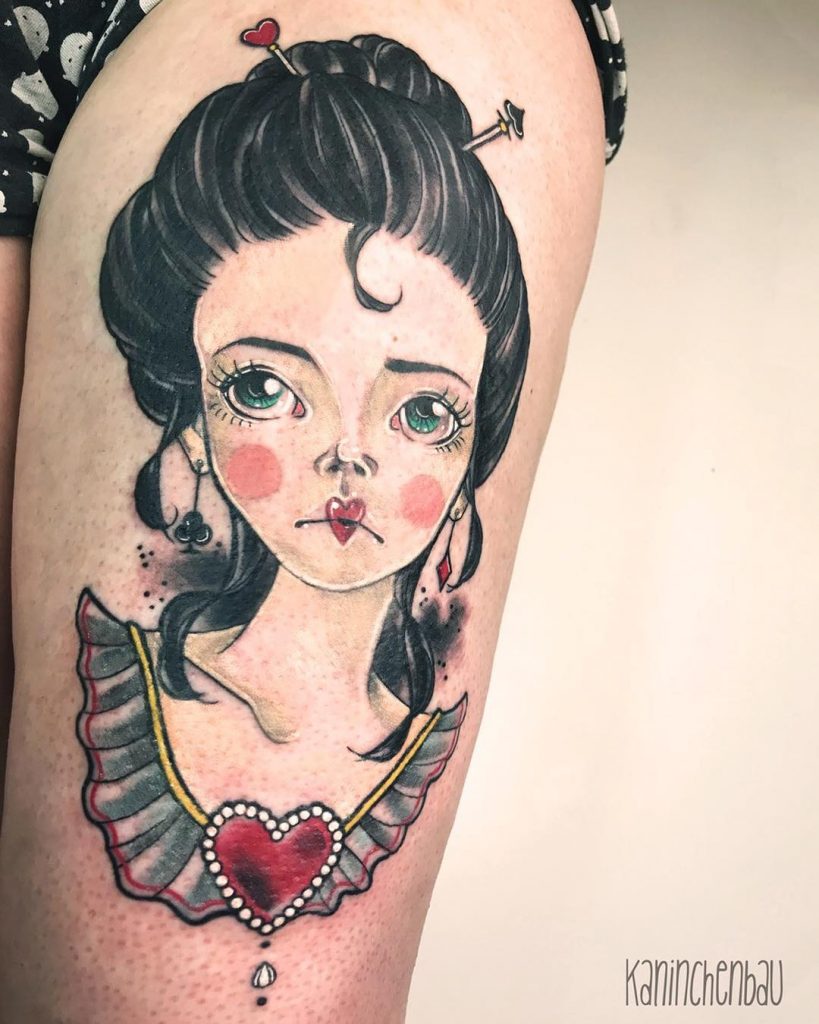 la reine des coeurs alice au pays des merveilles tatouages