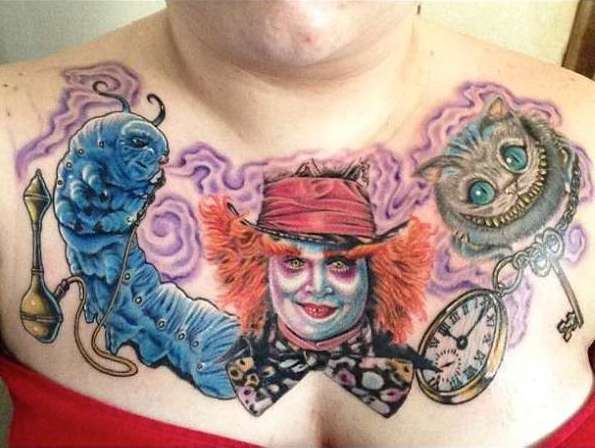 Les tatouages ​​Alice au pays des merveilles de Tim Burton