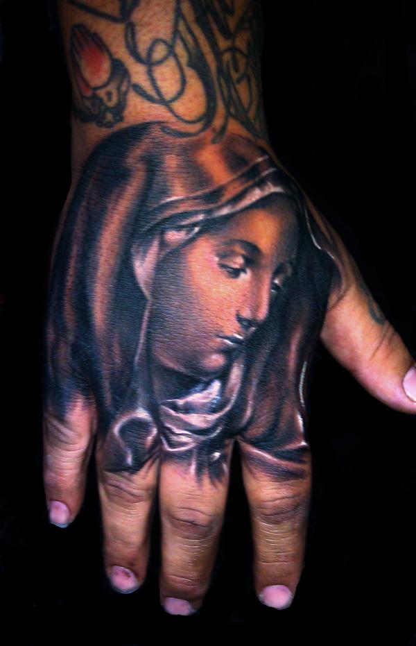 Τατουάζ χειρός Virgin Mary