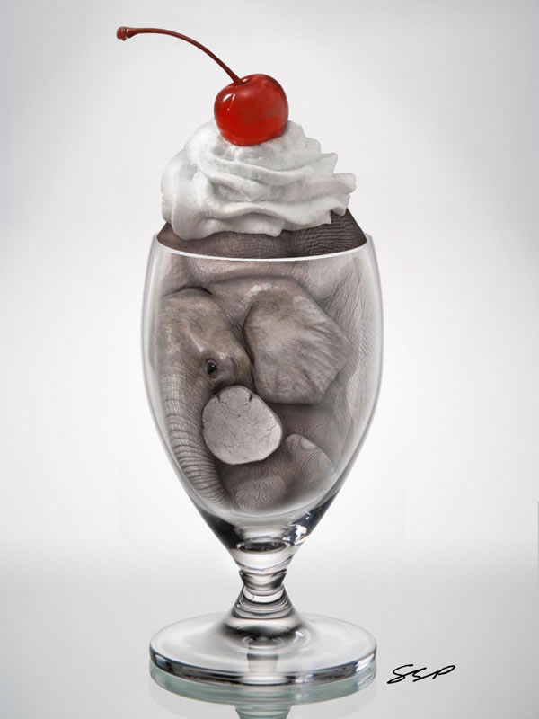 Créer un éléphant Sundae à l'aide de techniques de manipulation de photos