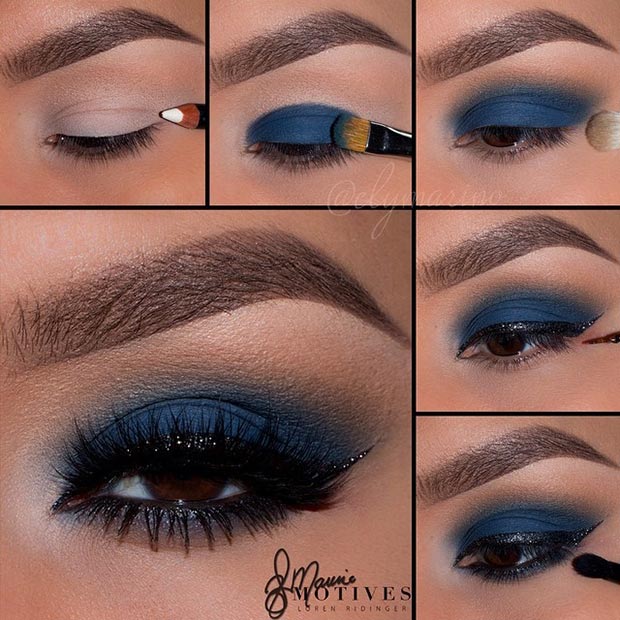 Navy Blue Matte Eyes Pictorial