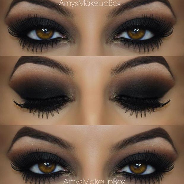 Séduisant Black Smokey Eye pour les yeux bruns