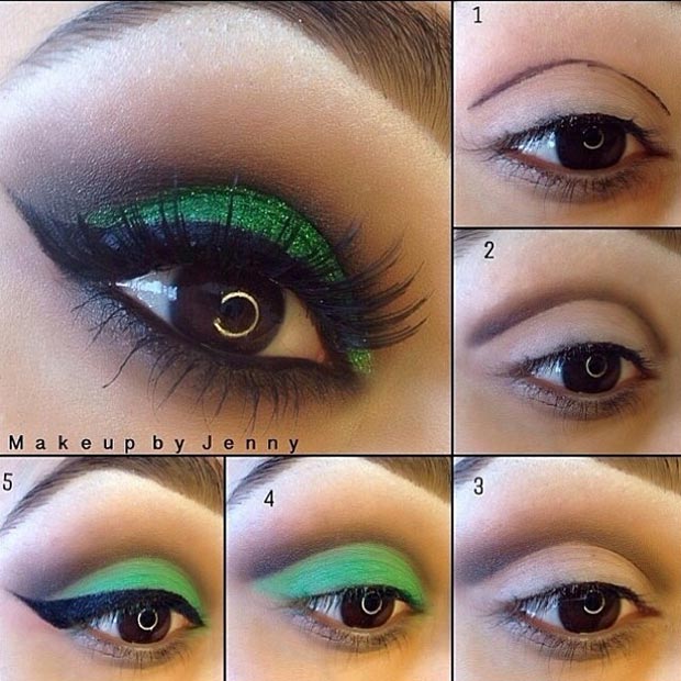 Μακιγιάζ Green Eye Look for Brown Eyes