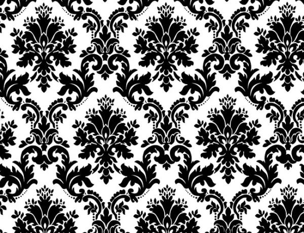 Fond Floral Noir Blanc