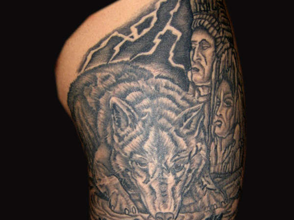 Tatouage de mémoire de loup