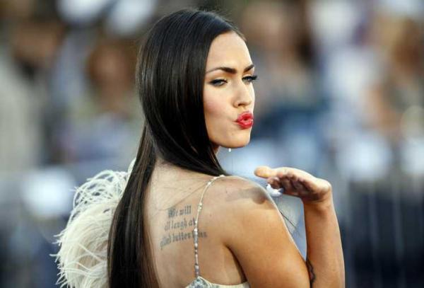 Megan Fox Back Sholder Tattoo