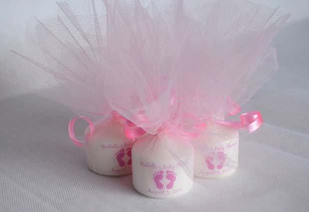 Bougies en tulle - Cadeaux de naissance