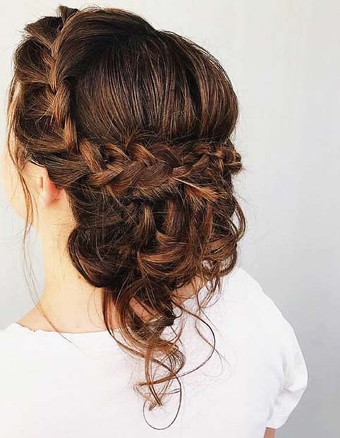 Updo כלה קלוע עבור Updos קלוע יפה