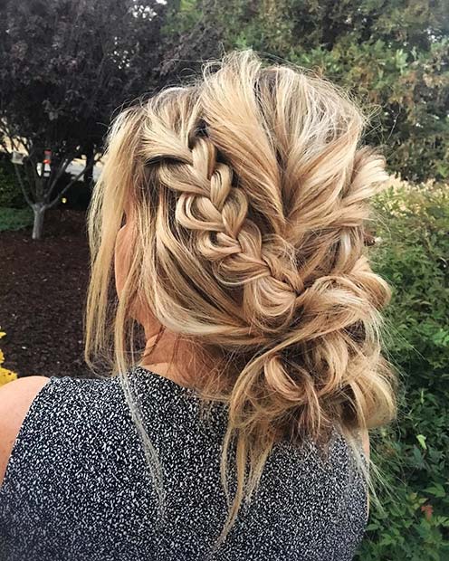 Tresse et chignon désordonné pour de beaux chignons tressés