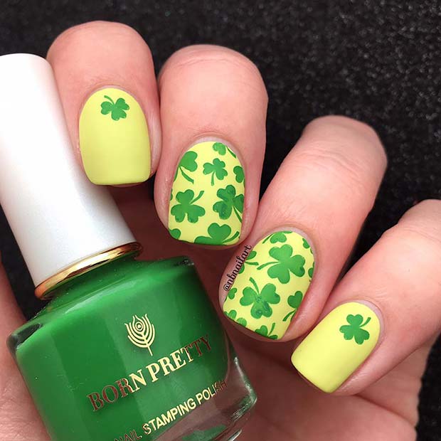 Conception d'ongles Shamrock brillant