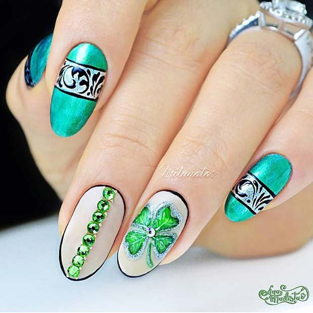 Superbes ongles de la Saint-Patrick
