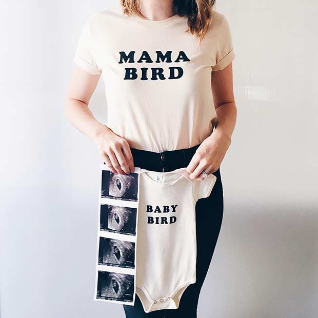 Ανακοίνωση εγκυμοσύνης Mama Bird Baby Bird Bodysuit Bodysuit