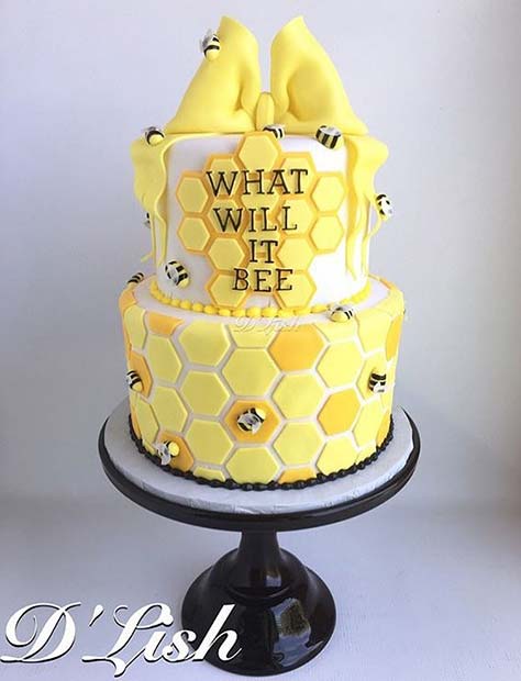 Cute What It Bee Gender Reveal Cake
